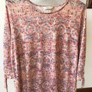 CJ Banks Multicolored 3/4 sleeve 1X top